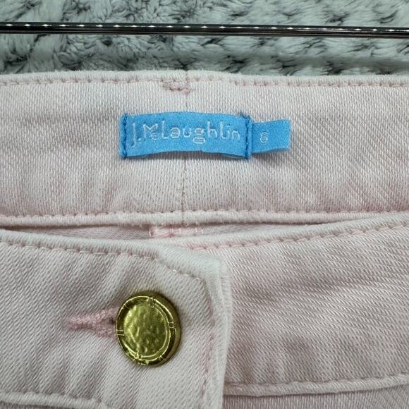 J McLaughlin Pants Womens 6 Pink Stretchy Straight Leg Mid Rise Preppy Casual - Picture 2 of 16